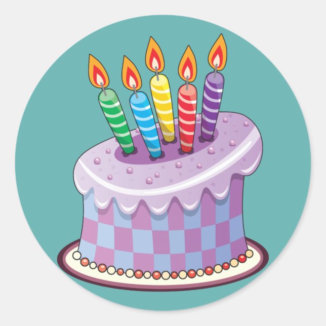Sticker Rond Gâteau d'anniversaire (Devant)