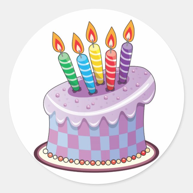 Sticker Rond Gâteau d'anniversaire (Devant)