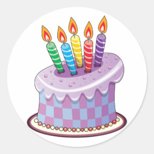 Sticker Rond Gâteau d'anniversaire