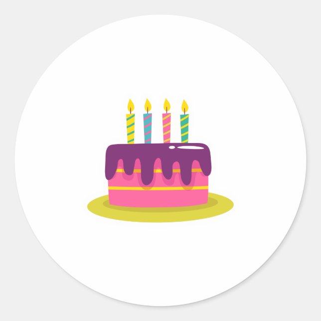 Sticker Rond gâteau d'anniversaire (Devant)