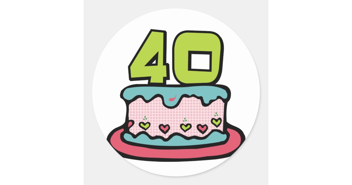 Sticker Rond Gateau D Anniversaire De 40 Ans Zazzle Fr Sticker Rond Gateau D Anniversaire De 40 Ans Zazzle Fr