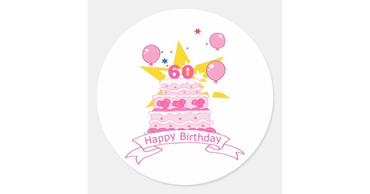 Sticker Rond Gateau D Anniversaire De 60 Ans Zazzle Fr Sticker Rond Gateau D Anniversaire De 60 Ans Zazzle Fr