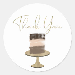 Sticker Rond Gâteau de 3 couches Élégant moderne