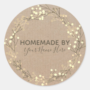 Sticker Rond Gâteau de biscuits fait maison Gâteau Vintage d'ar