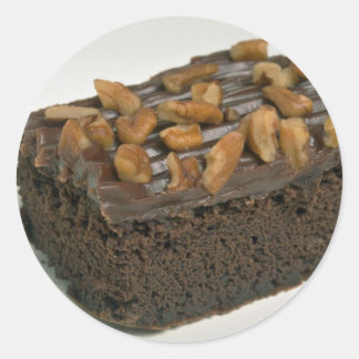 Sticker Rond Gâteau de "brownie" de chocolat pour des amants de