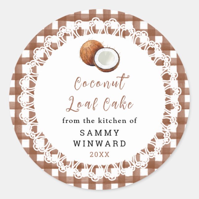 Sticker Rond Gâteau de coco fait maison (Devant)