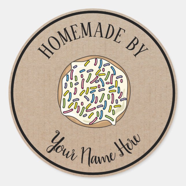 Sticker Rond Gâteau De Gâteau De Donut Fait Maison Par Artisana (Devant)