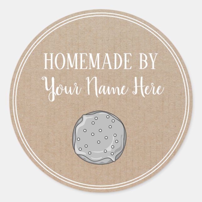 Sticker Rond Gâteau De Gâteau De Donut Fait Maison Par Artisana (Devant)