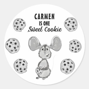 Sticker Rond Gâteau de lait Moustache de souris Premier anniver