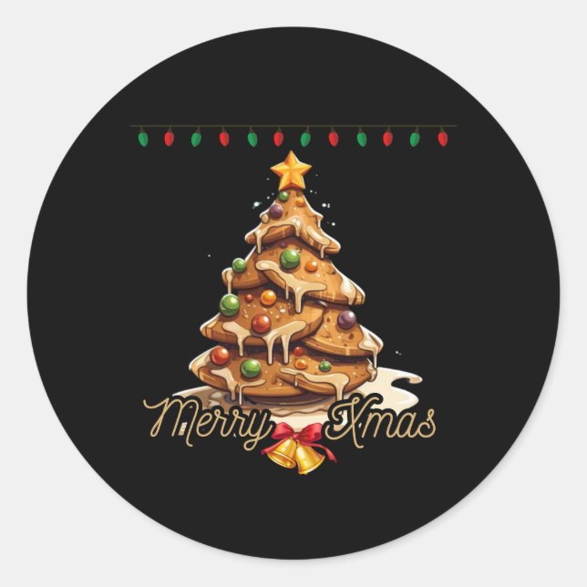 Sticker Rond Gâteau de Noël, joyeux Noël ! (Devant)