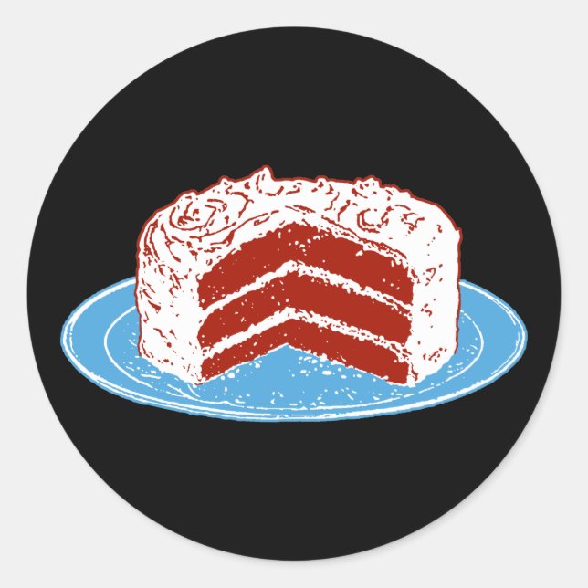 Sticker Rond Gâteau de velours rouge (Devant)