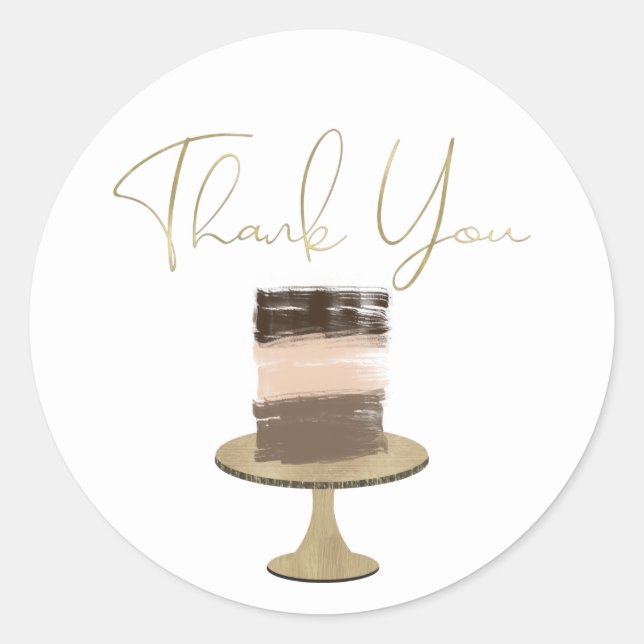 Sticker Rond Gâteau Élégant Moderne 3 Couches (Devant)