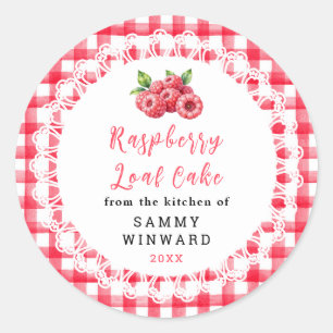Sticker Rond Gâteau Maison aux Framboises