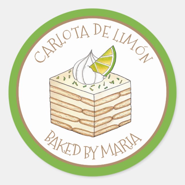 Sticker Rond Gâteau Mexicain Carlota De Limón Cuit Maison (Devant)