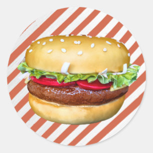 Sticker Rond Gâteau rond d'hamburger