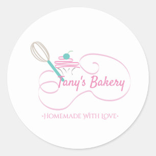 Sticker Rond Gâteaux Cupcakes Fouetter Boulangerie Maison