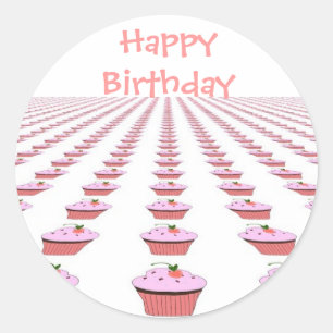 Sticker Rond Gâteaux d'anniversaire délicieux