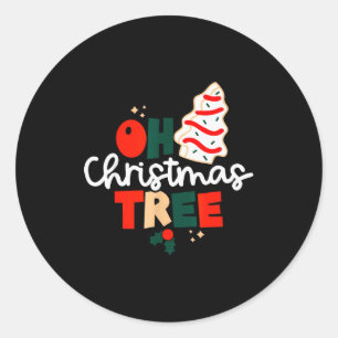 Sticker Rond Gâteaux d'arbre de Noël Debbie Drôle Sna de Noël