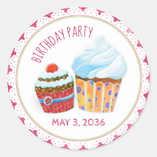 Sticker Rond Gâteaux élégants pour les faveurs de fête d'annive