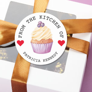 Sticker Rond Gâteaux Mignons De La Cuisine Personnalisée