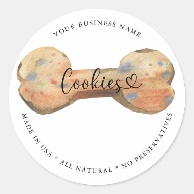 Sticker Rond Gâteaux secs gourmet pour chien naturels (Devant)