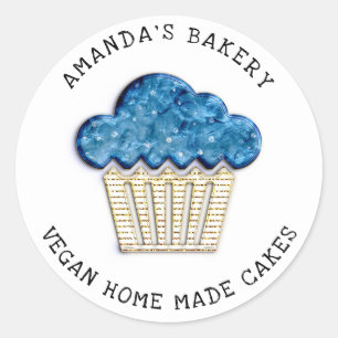 Sticker Rond Gâteaux Sucré pâtisserie maison Vegan Bakery Muffi
