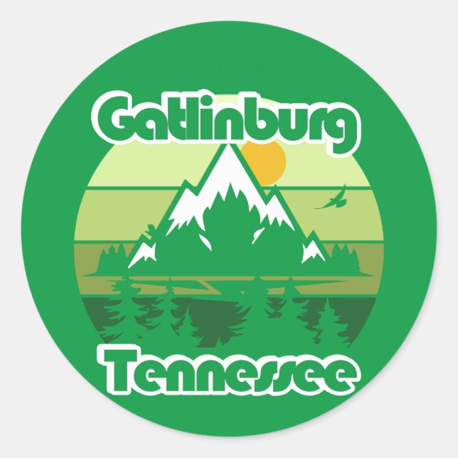Sticker Rond Gatlinburg Tennessee (Devant)