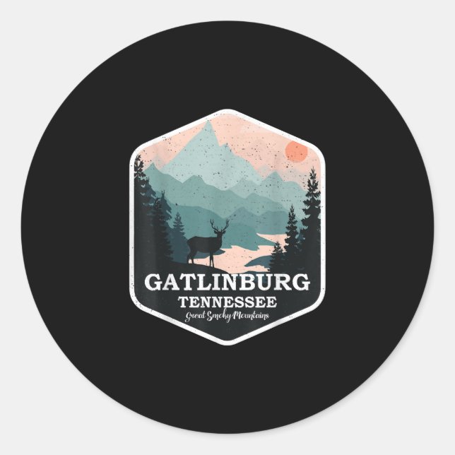 Sticker Rond Gatlinburg Tennessee Great Smoky Mountains Hiking (Devant)