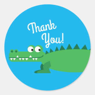 Sticker Rond Gator Alligator Crocodile Enfants 1er fête d'anniv