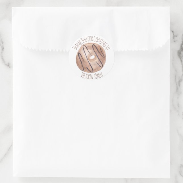 Sticker Rond Gaufre en spirale de chocolat à l'aquarelle dessin (Sac)