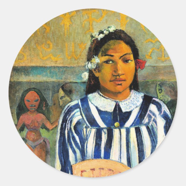 Sticker Rond Gauguin - Tehamana a beaucoup de parents/ancêtres (Devant)