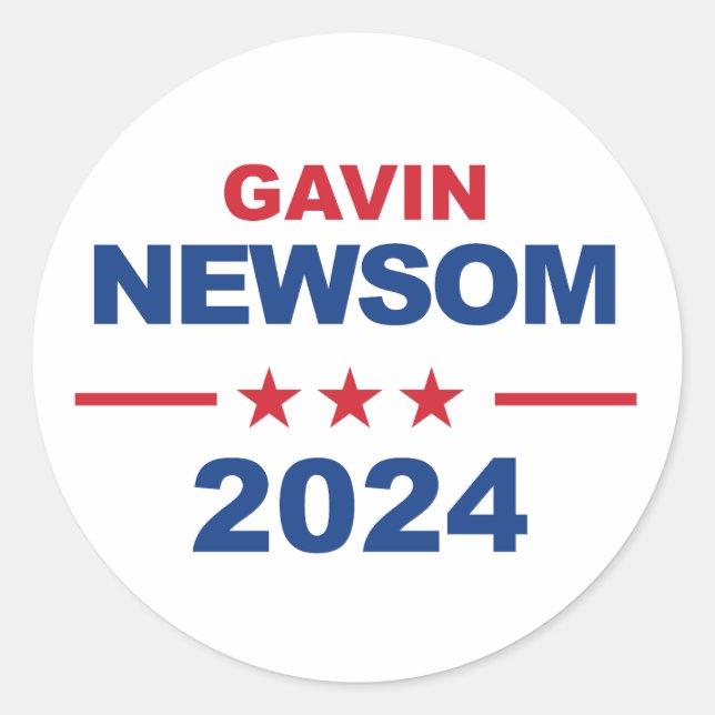 Sticker Rond Gavin Newsom (Devant)