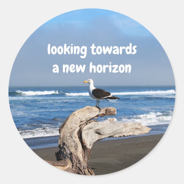 Sticker Rond Gaviota frente al mar (Devant)