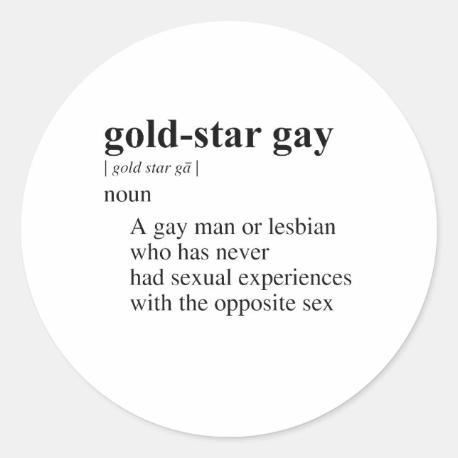 STICKER ROND GAY À L'ÉTOILE D'OR (Devant)