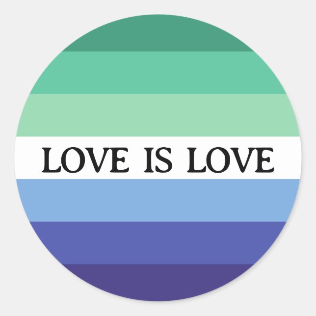 Sticker Rond Gay Drapeau L'amour est amour (Devant)