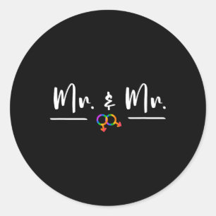 Sticker Rond Gay Lgbt Mariage Pour M. Et M. Lune De Miel