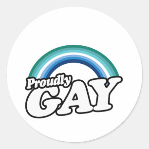 Sticker Rond Gay masculin et fier