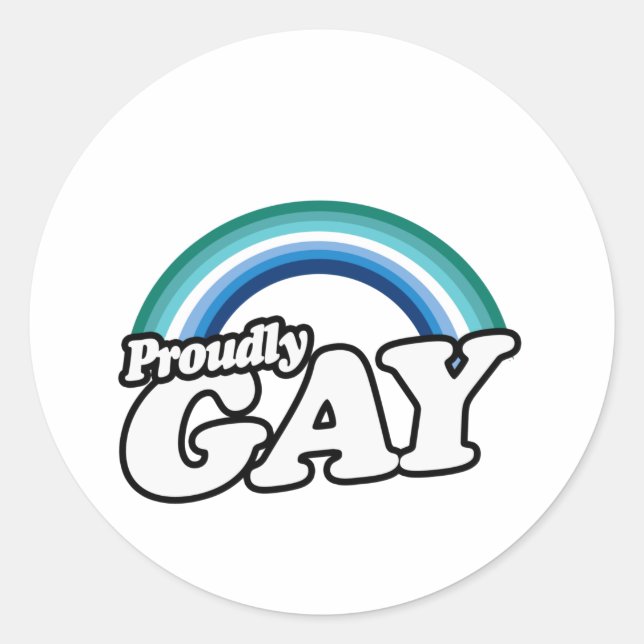 Sticker Rond Gay masculin et fier (Devant)