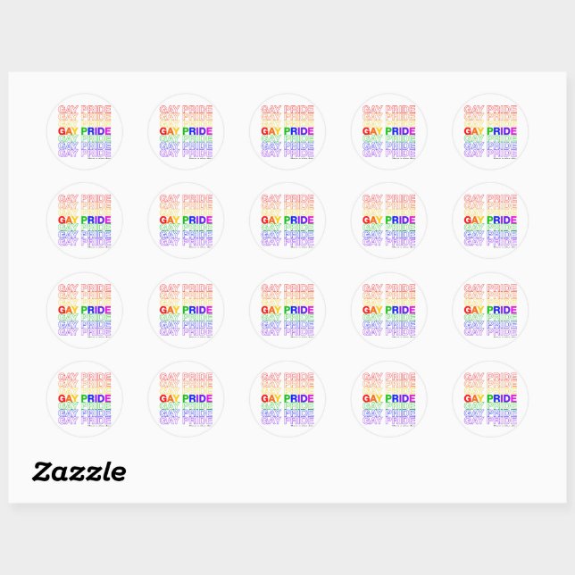 Sticker Rond Gay pride (Feuille)