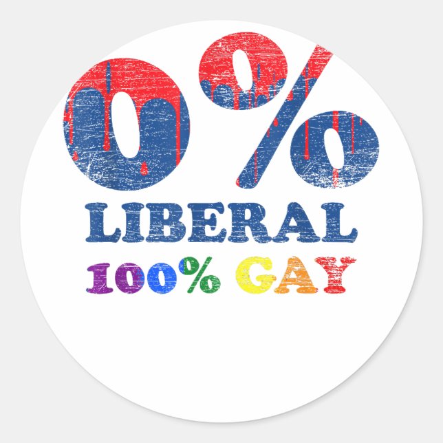 Sticker Rond Gay pride conservateur LGBT (Devant)