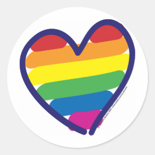 Sticker Rond GAY-PRIDE-HEART-In-catneato