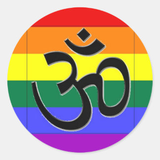 Sticker Rond Gay pride hindou