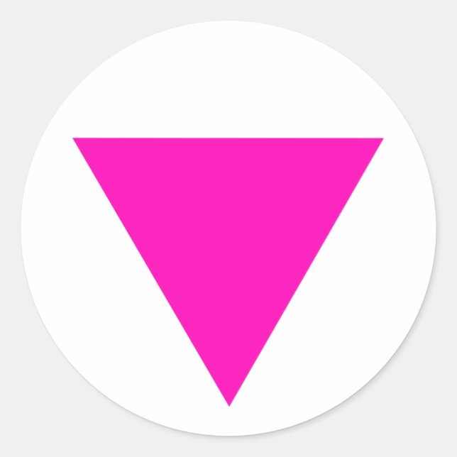Sticker Rond gay pride "PINK TRIANGLE" (Devant)