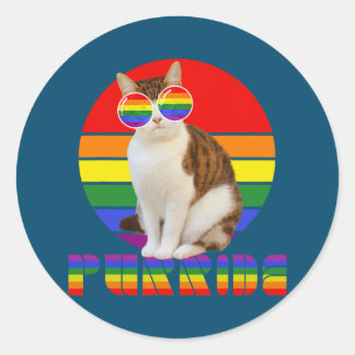 Sticker Rond Gay pride pour les femmes Hommes LGBT Daddy Amoure