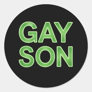 Sticker Rond Gay Son Funny LGBTQ Pride