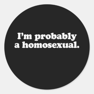 Sticker Rond Gay Words probablement blanc homo