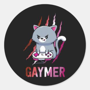Sticker Rond Gaymer Geek Pride Lgbt Vidéo Amateurs de jeu Cadea