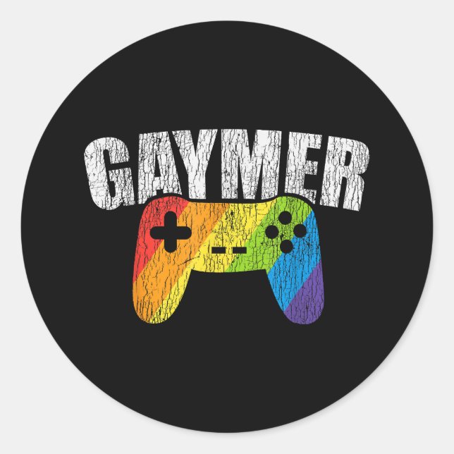 Sticker Rond Gaymer Rainbow Drapeau Jeu Lesbienne Gay Bisexual  (Devant)