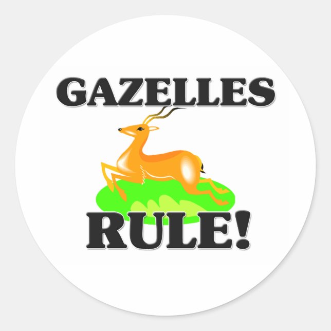 Sticker Rond GAZELLES Règle ! (Devant)