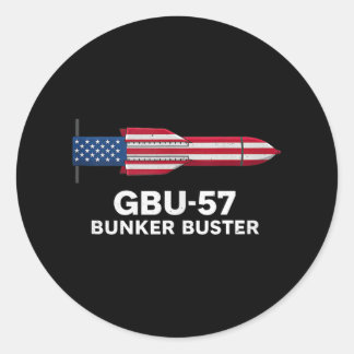Sticker Rond Gbu-57 Bunker Buster Drapeau Américain 4 Juillet T